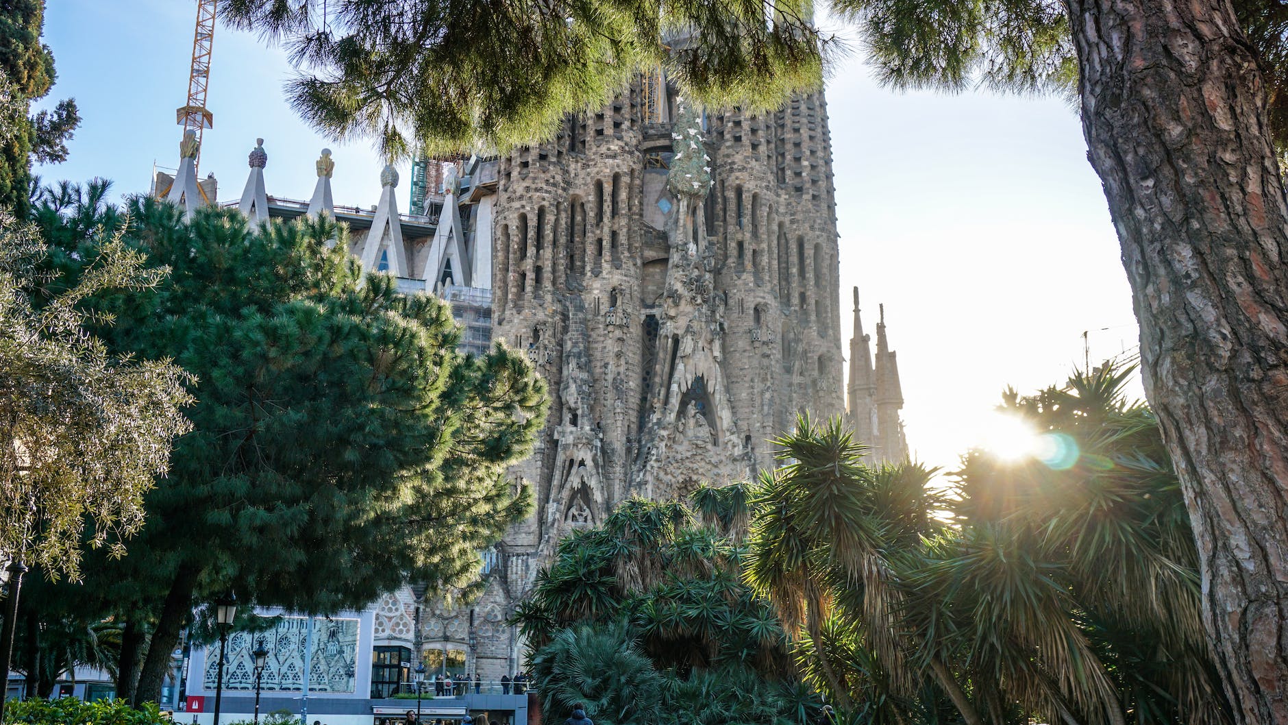 A view of the Sagrada Familia on the outside